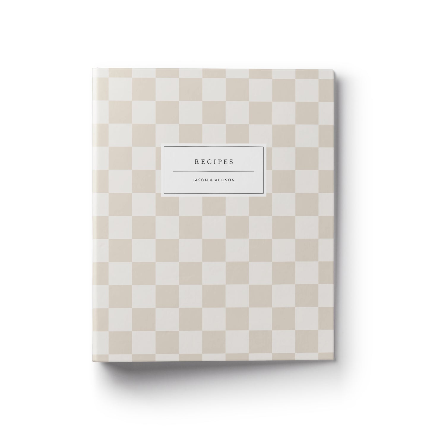A modern trendy checkerboard custom recipe binder makes the perfect gift for any occasion