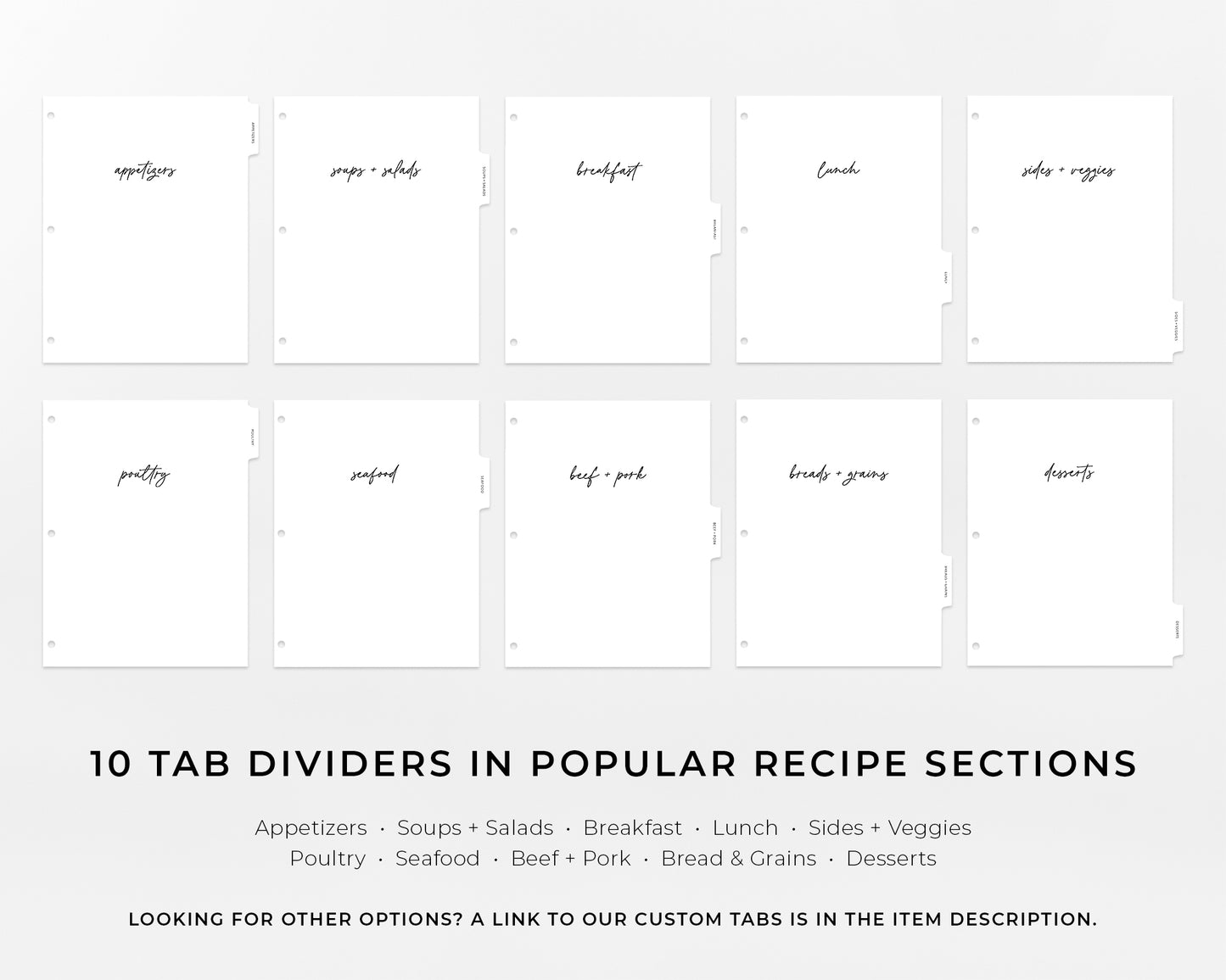 Recipe Binder Tabs - Simple Script