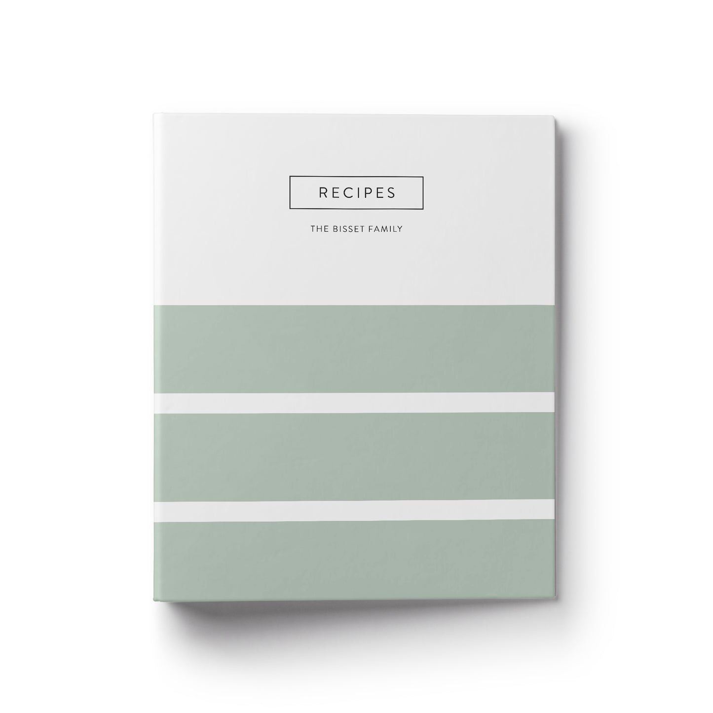 A striped custom recipe binder makes the perfect gift for any occasion