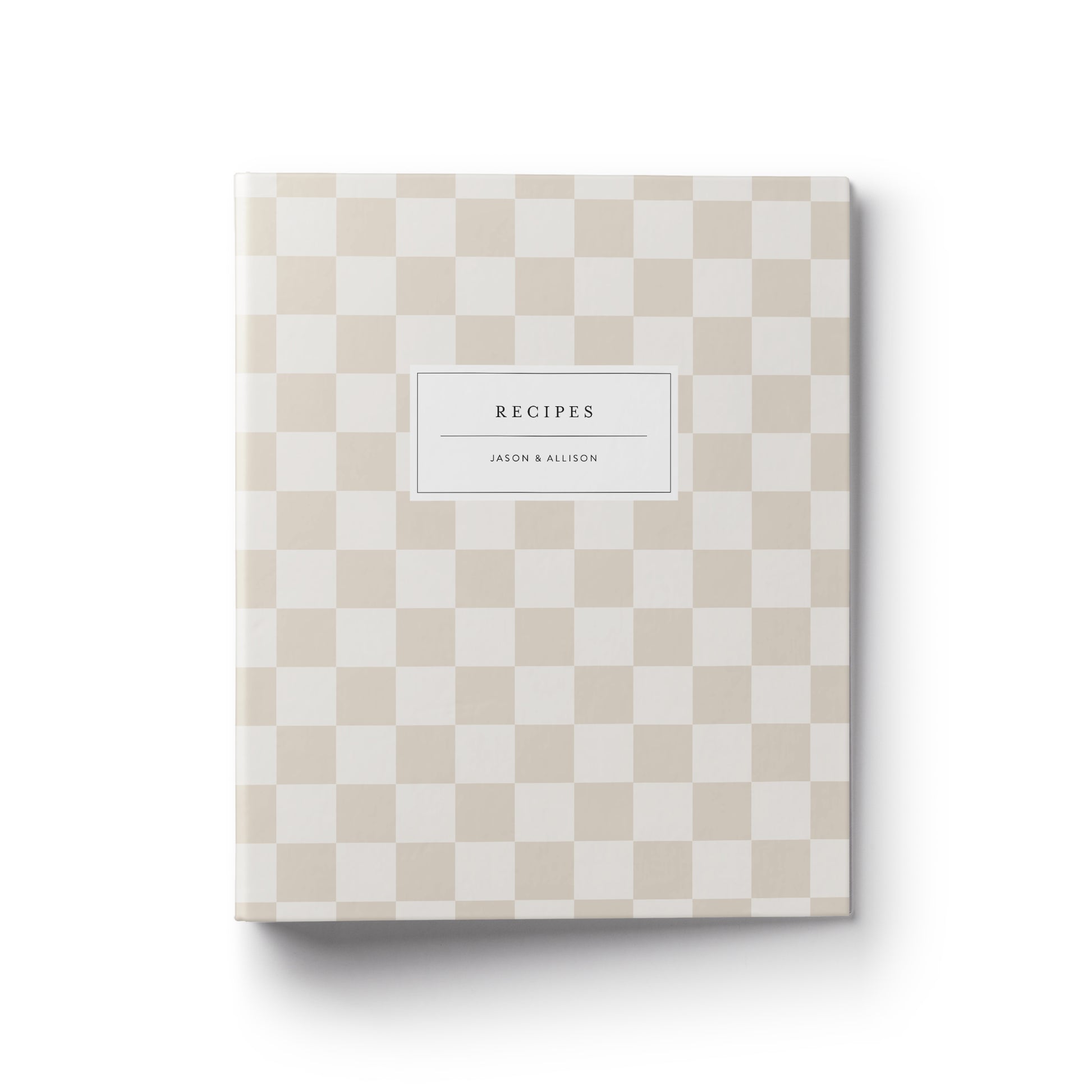 A modern trendy checkerboard custom recipe binder makes the perfect gift for any occasion
