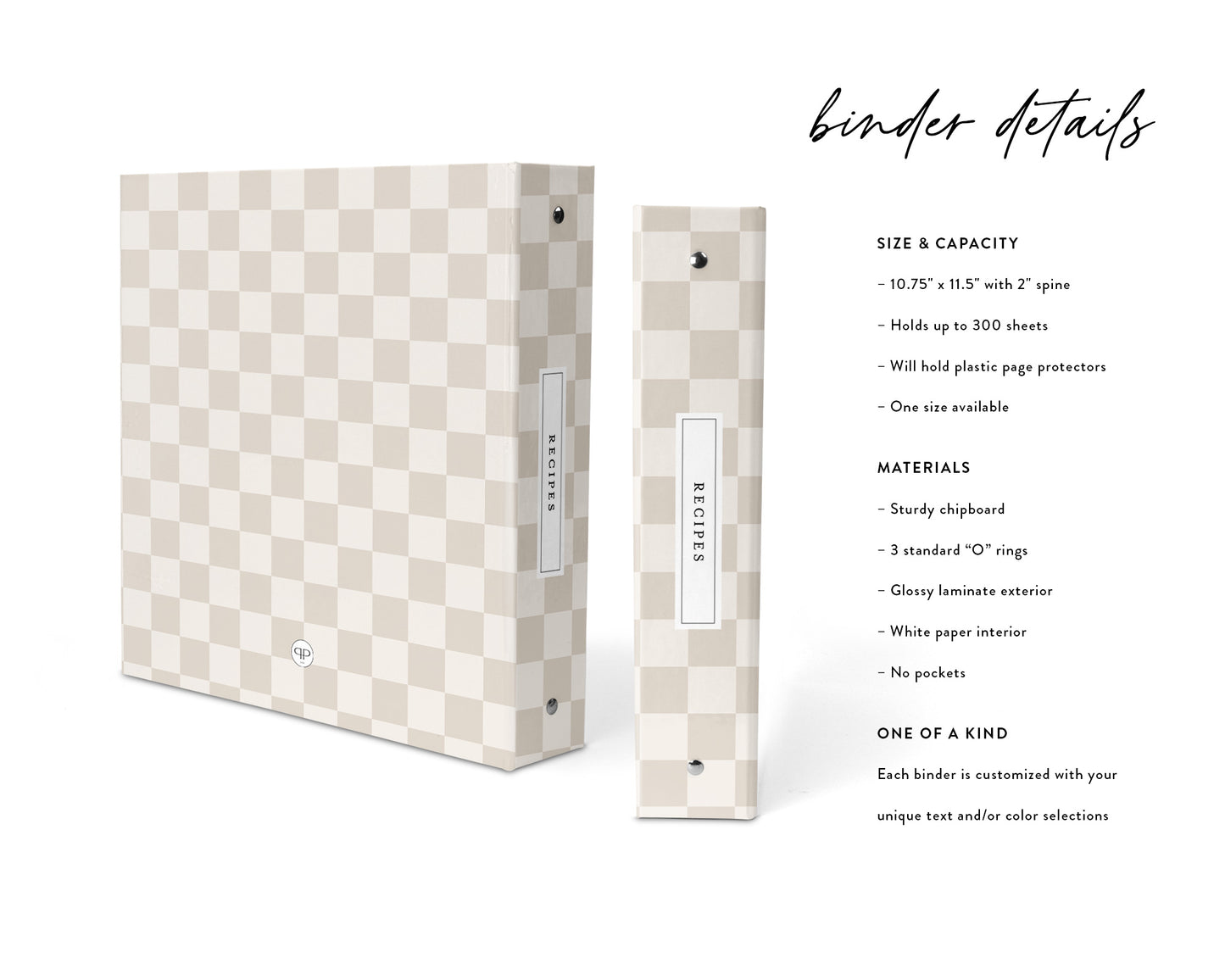 Checkerboard Recipe Binder