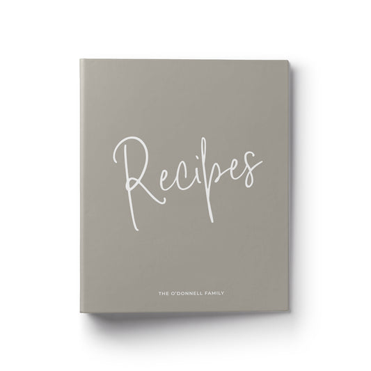 A calligraphy custom recipe binder makes the perfect gift for any occasion
