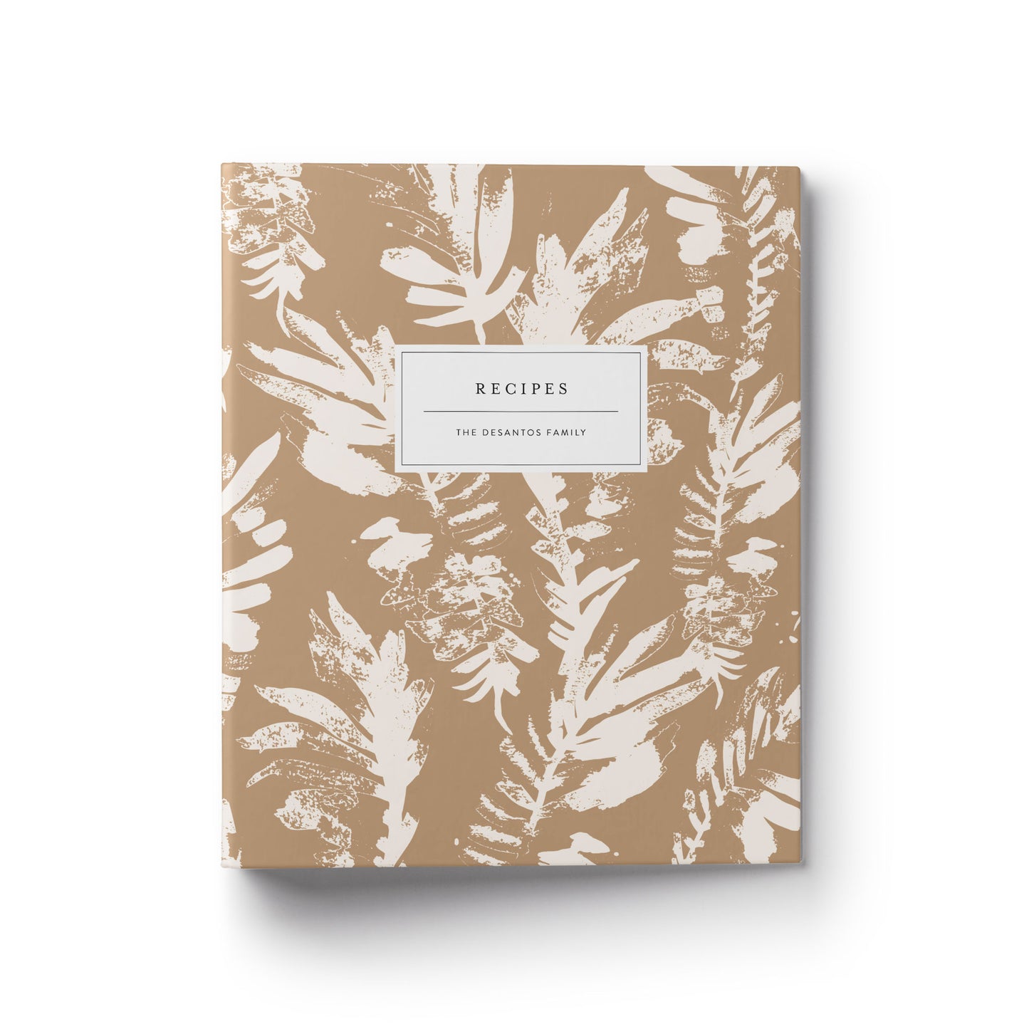 A custom recipe binder in a neutral boho leaf design makes the perfect gift for any occasion