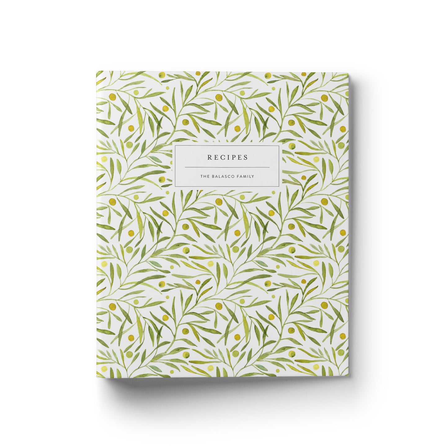An olive leaf custom recipe binder makes the perfect gift for any occasion